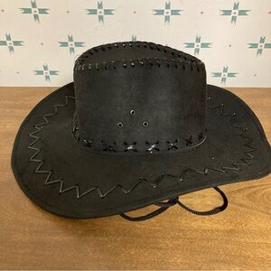 Black Suede/Faux Suede Western-Style Hat